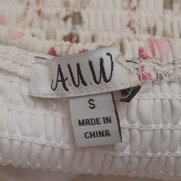 AUW - As U Wish - Floral Midi Dress – Women’s S, Pink Spaghetti Strap Tie-Front - Picture 6 of 13